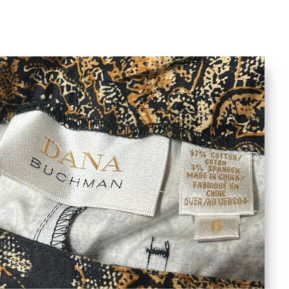 DANA BUCHMAN Gold and black paisley high waisted pants NWT SZ 6 - Picture 7 of 15